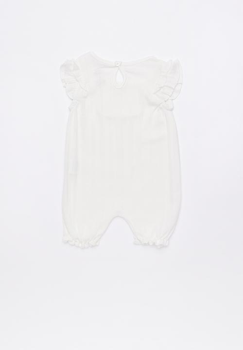 Baby Corner - Frilly Short Romper - Off White
