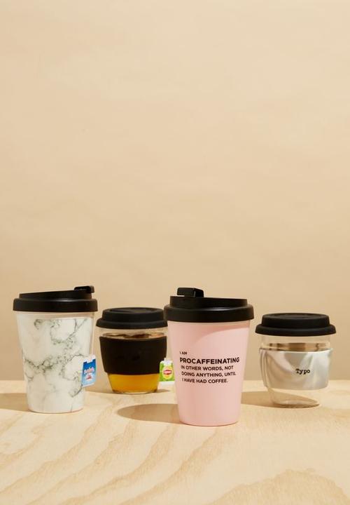 Typo - Take me away mug - pink & black