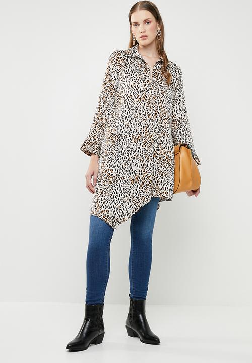 Superbalist - Asymmetrical shirt dress - multi