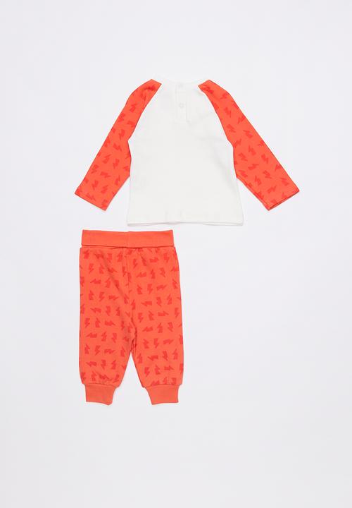 Baby Corner - Adventure printed pyjama set - red & white