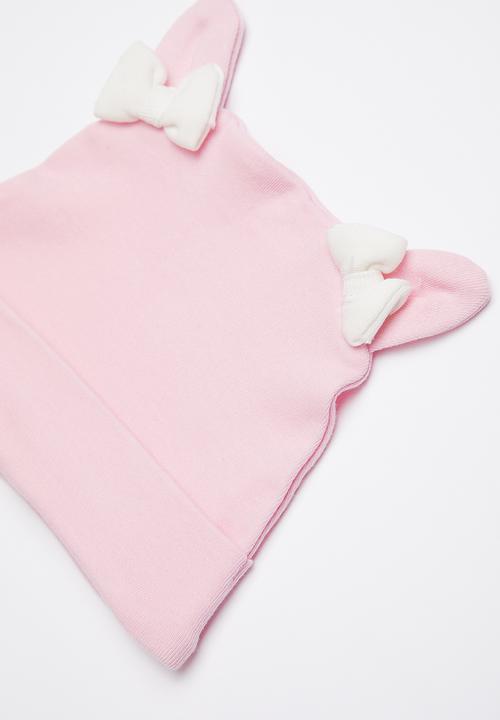 Baby Corner - Unicorn patterned sleepsuit & hat set - pink & white