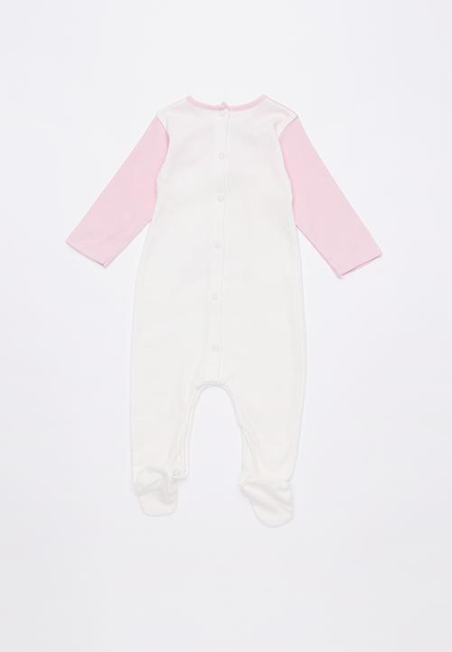 Baby Corner - Unicorn patterned sleepsuit & hat set - pink & white