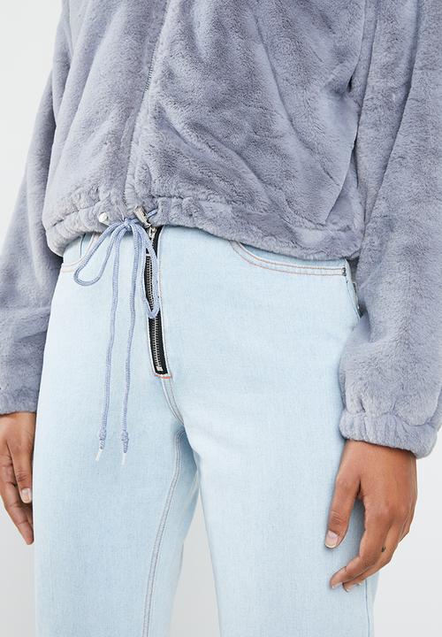 Missguided - Faux fur bomber jacket - grey