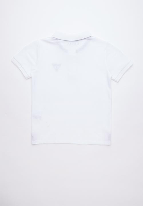 GUESS - Short sleeve core triangle golfer tee - white