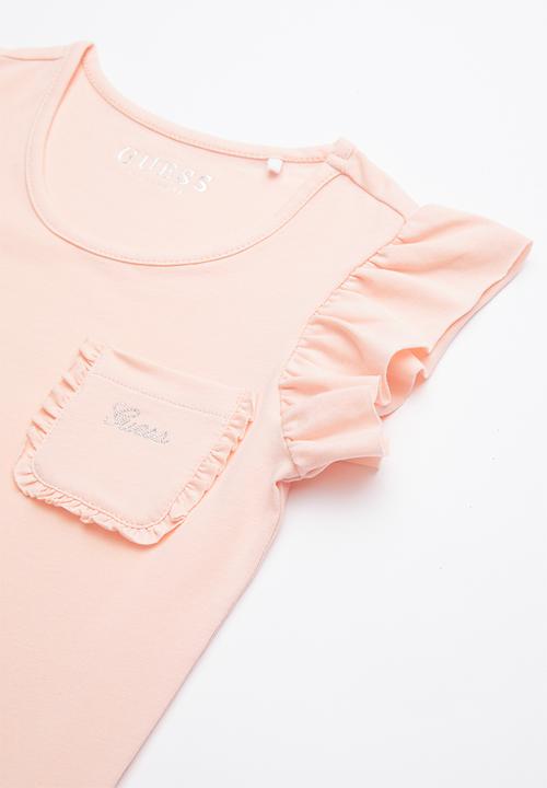 GUESS - Short sleeve Guess flutter tee - pink 