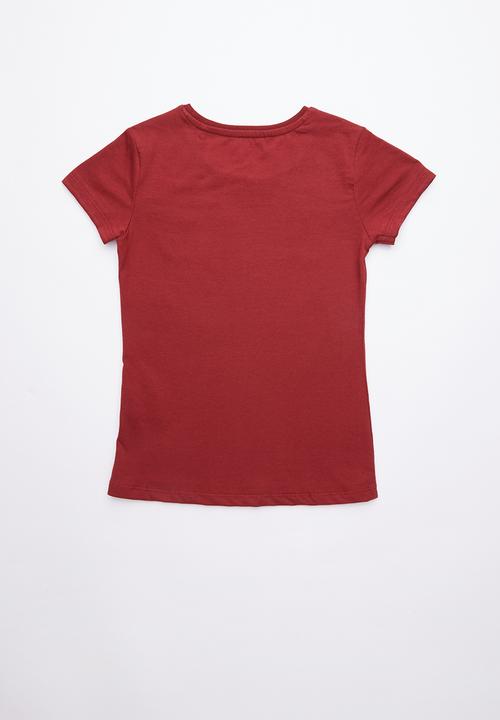 GUESS - Short sleeve leopard Guess tee - red