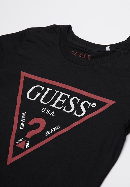 GUESS - Short sleeve core triangle tee - black