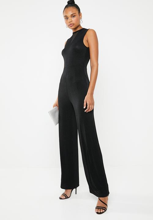 ONLY - Cosmo lurex sleeveless jumpsuit - black