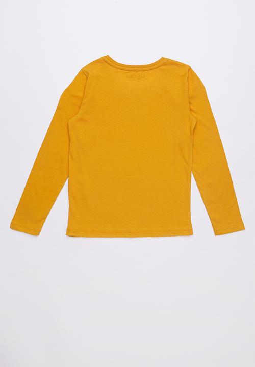 GUESS - Long sleeve classic varsity tee - mustard