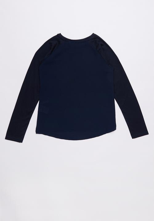 GUESS - Long sleeve quatro bling tee - navy