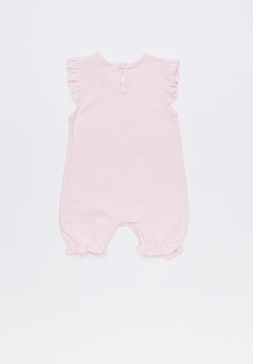 Baby Corner - Unicorn frilly short romper - pink