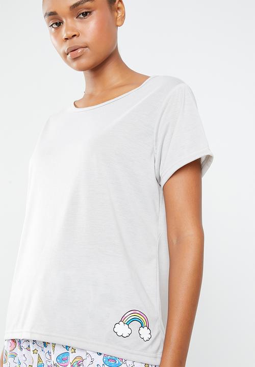 c(inch) - Sleep tee and capri pants sleep set - multi 