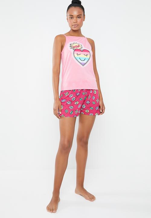 c(inch) - Cami & shorts sleep set - pink