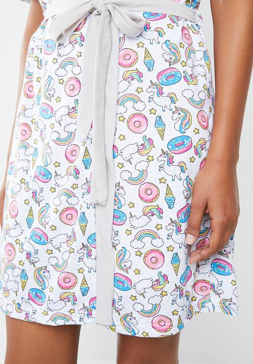 c(inch) - Short sleeve gown - multi