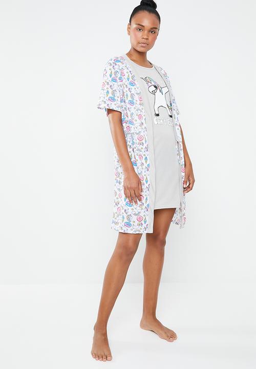 c(inch) - Short sleeve gown - multi