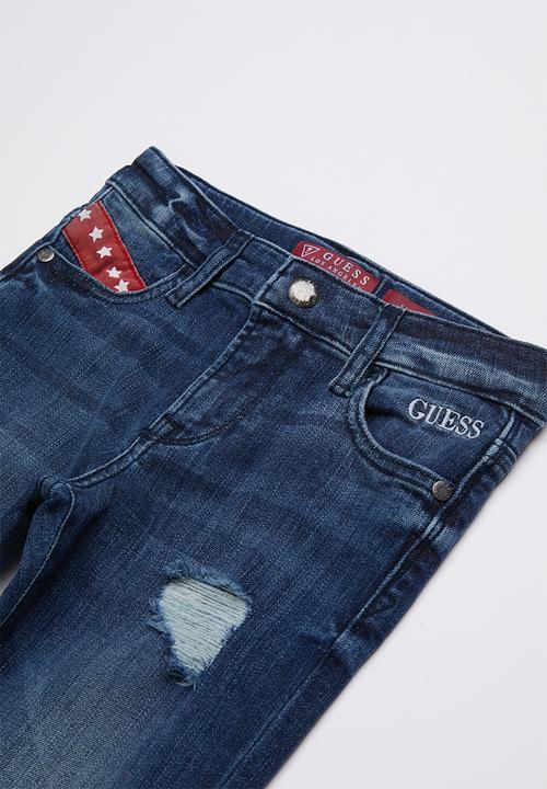 GUESS - Roll-up mid indigo wash skinny - blue