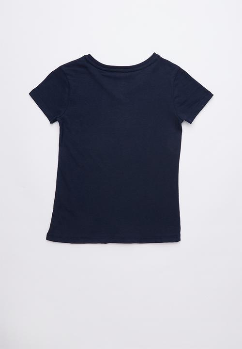 GUESS - Short sleeve script bling tee - navy