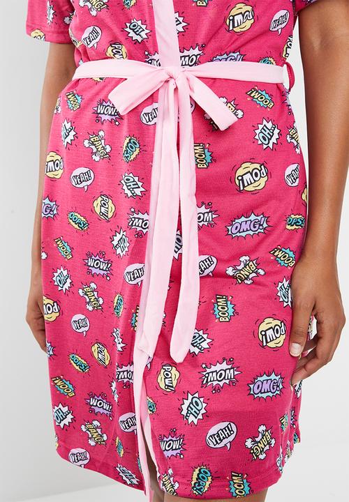 c(inch) - Short sleeve gown - pink