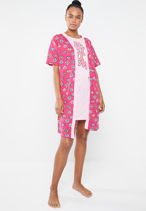 c(inch) - Short sleeve gown - pink