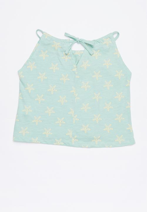 Lizzy - Sameh printed strappie top - green