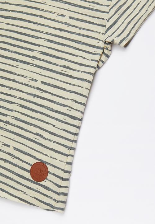 Lizzy - Frances printed tee - grey & cream