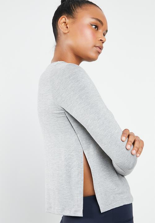 Superbalist - Side slit top - light grey melange