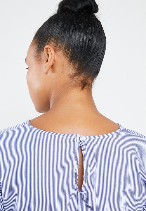 Superbalist - Tie front shell - blue & white 