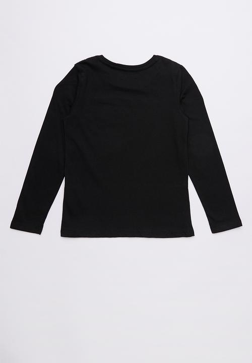 GUESS - Long sleeve classic varsity tee - black