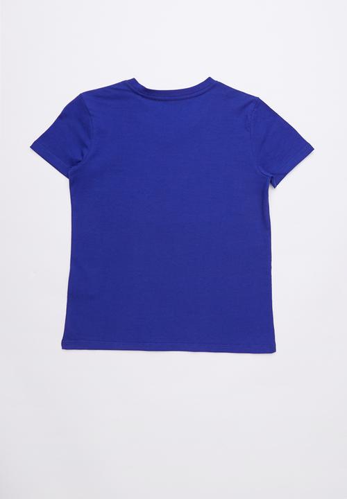 GUESS - Short sleeve cracked tri tee - blue