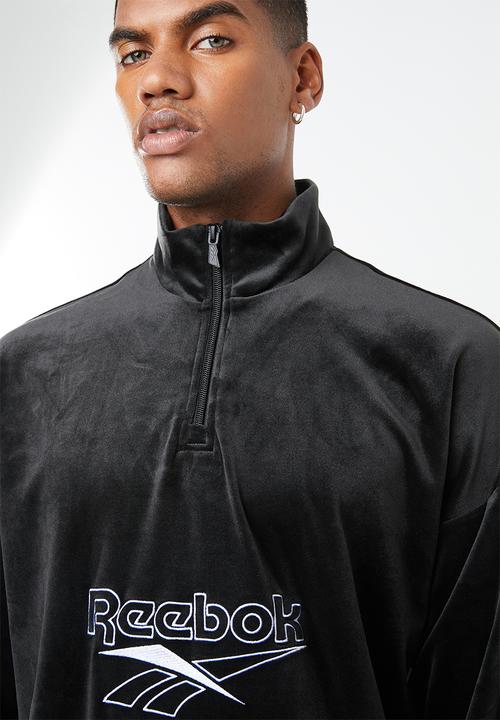 Reebok Classic - CL V Velour 1/2 zip - black