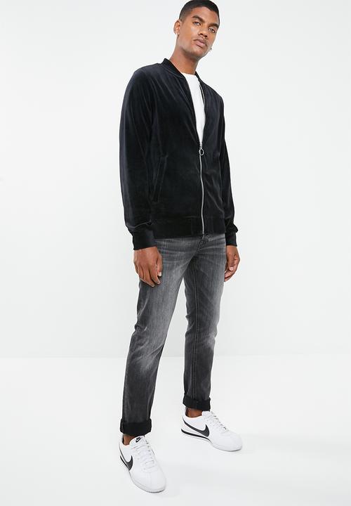 Jack & Jones - Serge velvet bomber - black