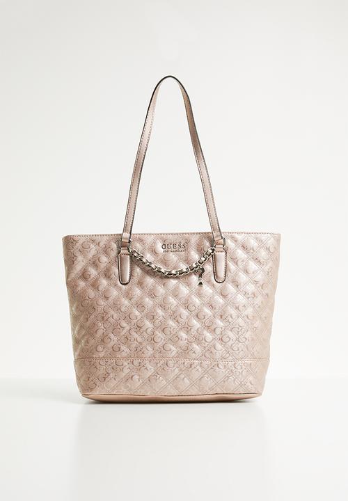 guess rose gold luggage