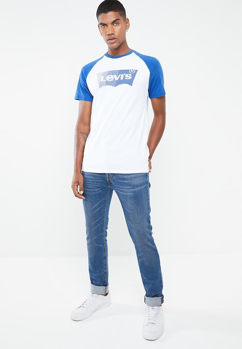 Levi’s® - Short sleeve baseball hm tee retro - white & blue