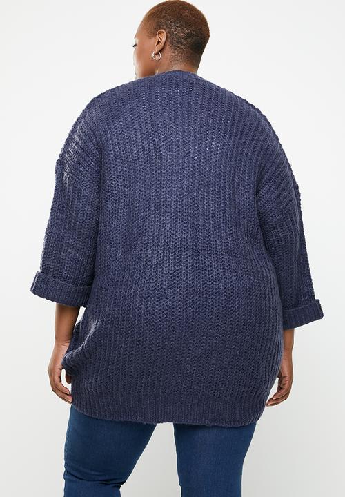 Brave Soul - Plus size 3/4 sleeve cardigan - navy