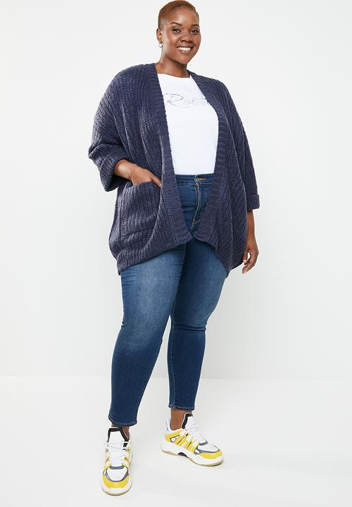 Brave Soul - Plus size 3/4 sleeve cardigan - navy