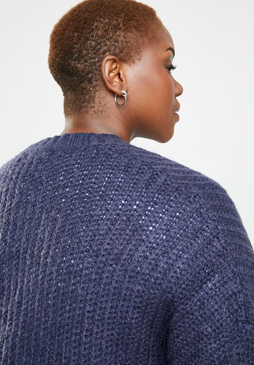 Brave Soul - Plus size 3/4 sleeve cardigan - navy