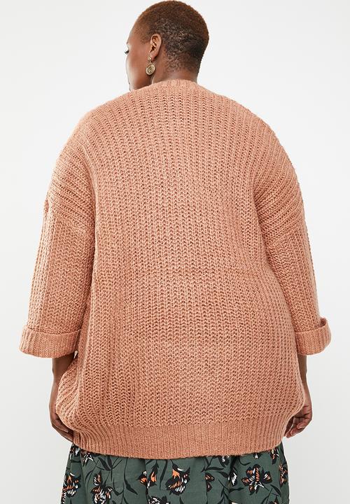 Brave Soul - Plus size 3/4 sleeve cardigan - tan