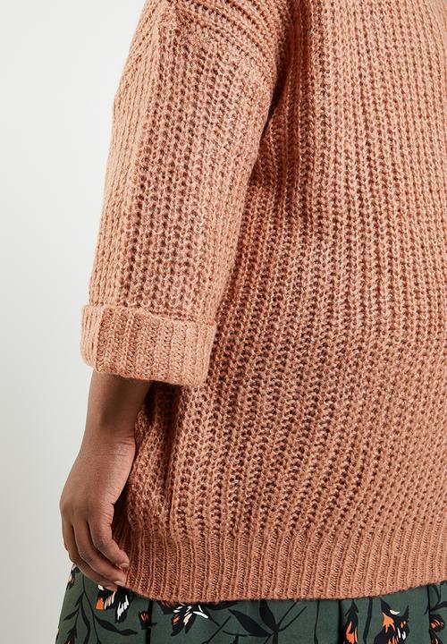 Brave Soul - Plus size 3/4 sleeve cardigan - tan