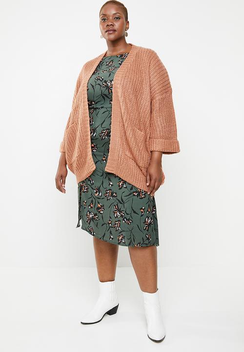 Brave Soul - Plus size 3/4 sleeve cardigan - tan