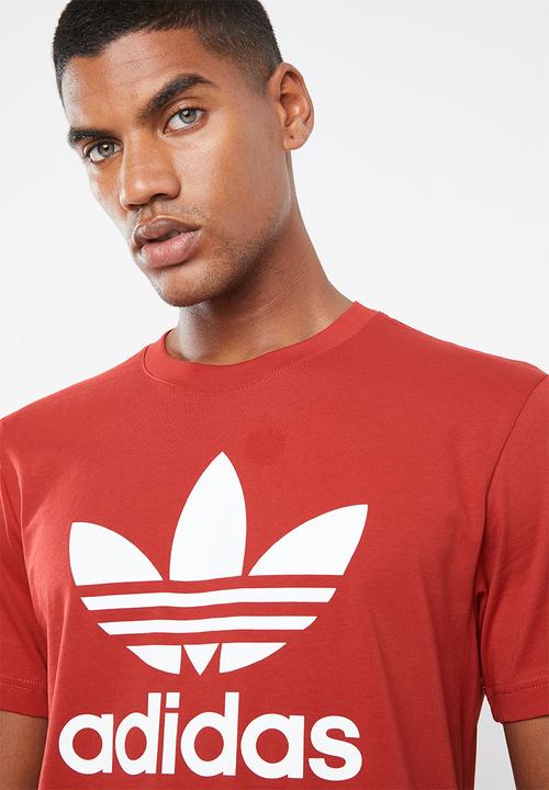 adidas Originals - Trefoil short sleeve crew tee - red & white