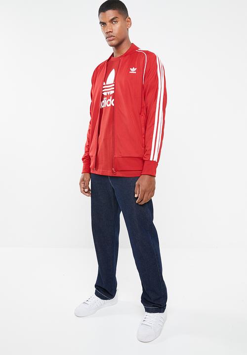 adidas Originals - SST track top - red & white