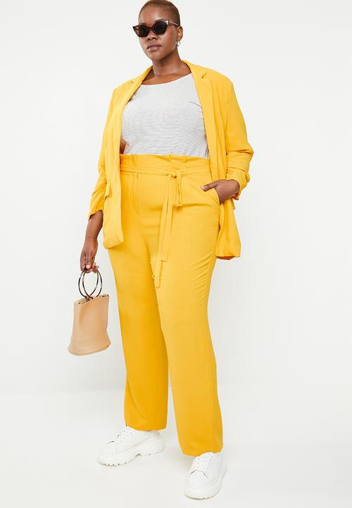 STYLE REPUBLIC PLUS - Soft paperbag waist pants - yellow