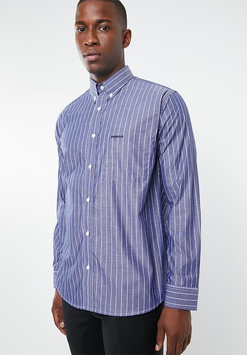 Pringle of Scotland - Aston stripe shirt - blue & white