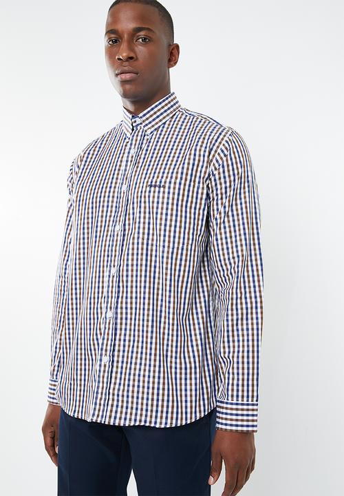 Pringle of Scotland - Othman classic fit shirt - navy & brown