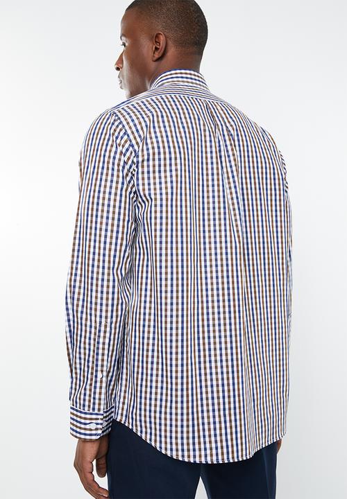 Pringle of Scotland - Othman classic fit shirt - navy & brown