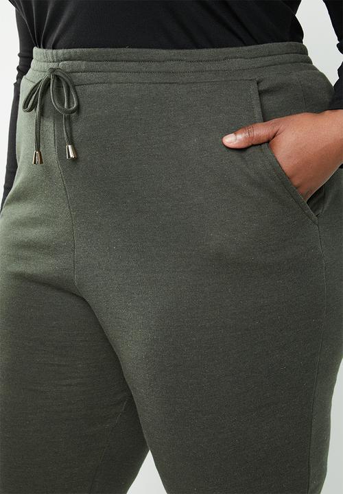 STYLE REPUBLIC PLUS - Draw cord cuffed jogger - green