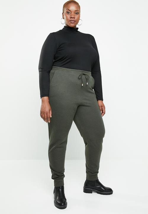STYLE REPUBLIC PLUS - Draw cord cuffed jogger - green
