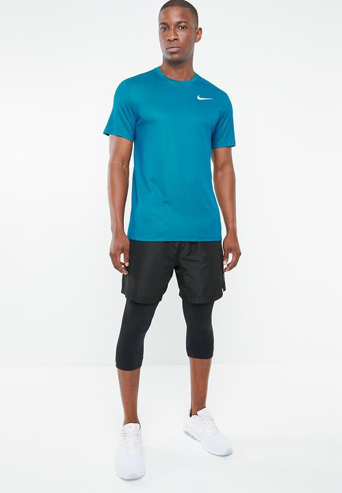 Nike - Nike dry fit breathe run short sleeve top - blue
