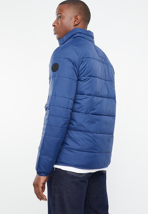 Jack & Jones - Puffer stand collar jacket - blue