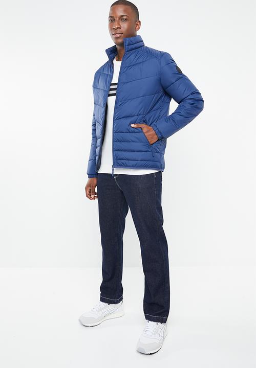 Jack & Jones - Puffer stand collar jacket - blue